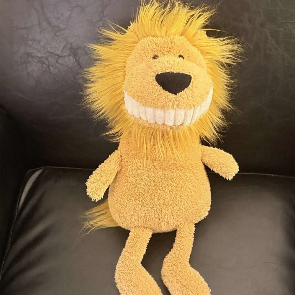 Rare Retired Jellycat Toothy Lion Plush Stuffed Animal Gold 14